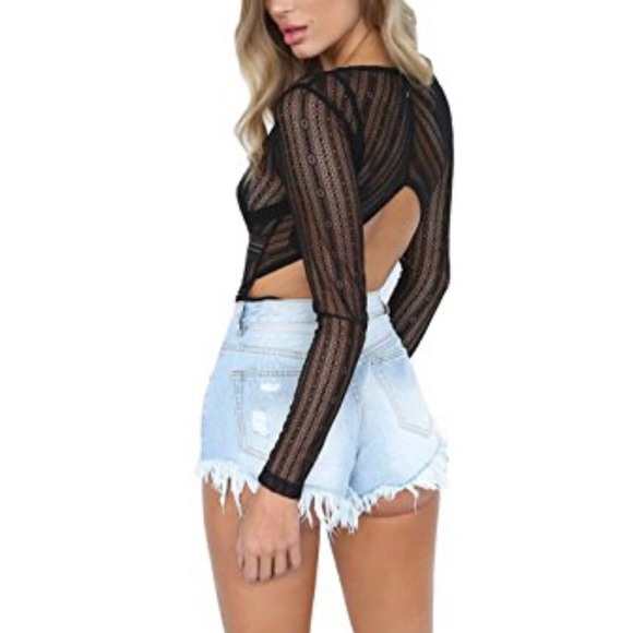 ✦NWT Plunge Open Back Lace Backless Bodysuit✦ - Picture 8 of 8